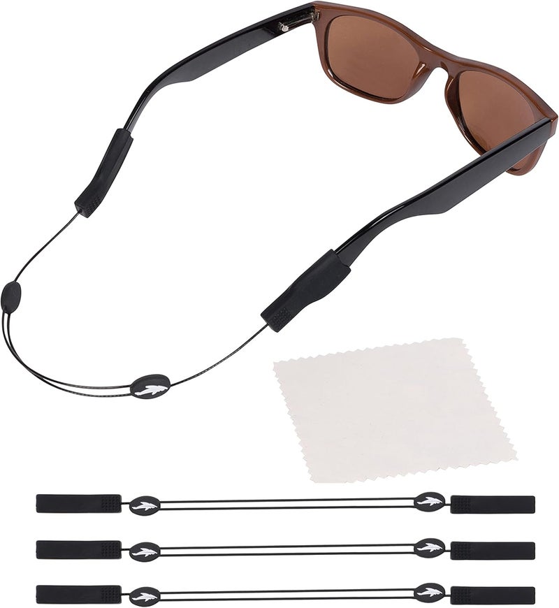 Sidelinx Adjustable Eyeglass Strap (Shark Style) - No Tail Sunglass Strap - Eyewear String Holder - With Bonus Glasses Cleaning Cloth - Image 1